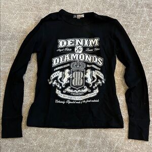 Denim & Diamonds Black Long Sleeve Top